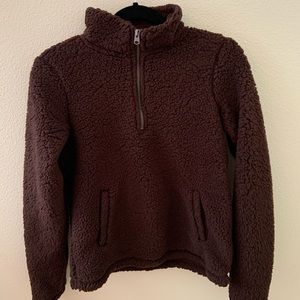 Abercrombie sherpa zip up sweater